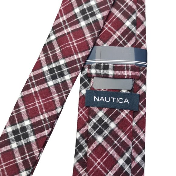 ✨ NWT Nautica Red and Blue Plaid Tie - Picture 7 of 7